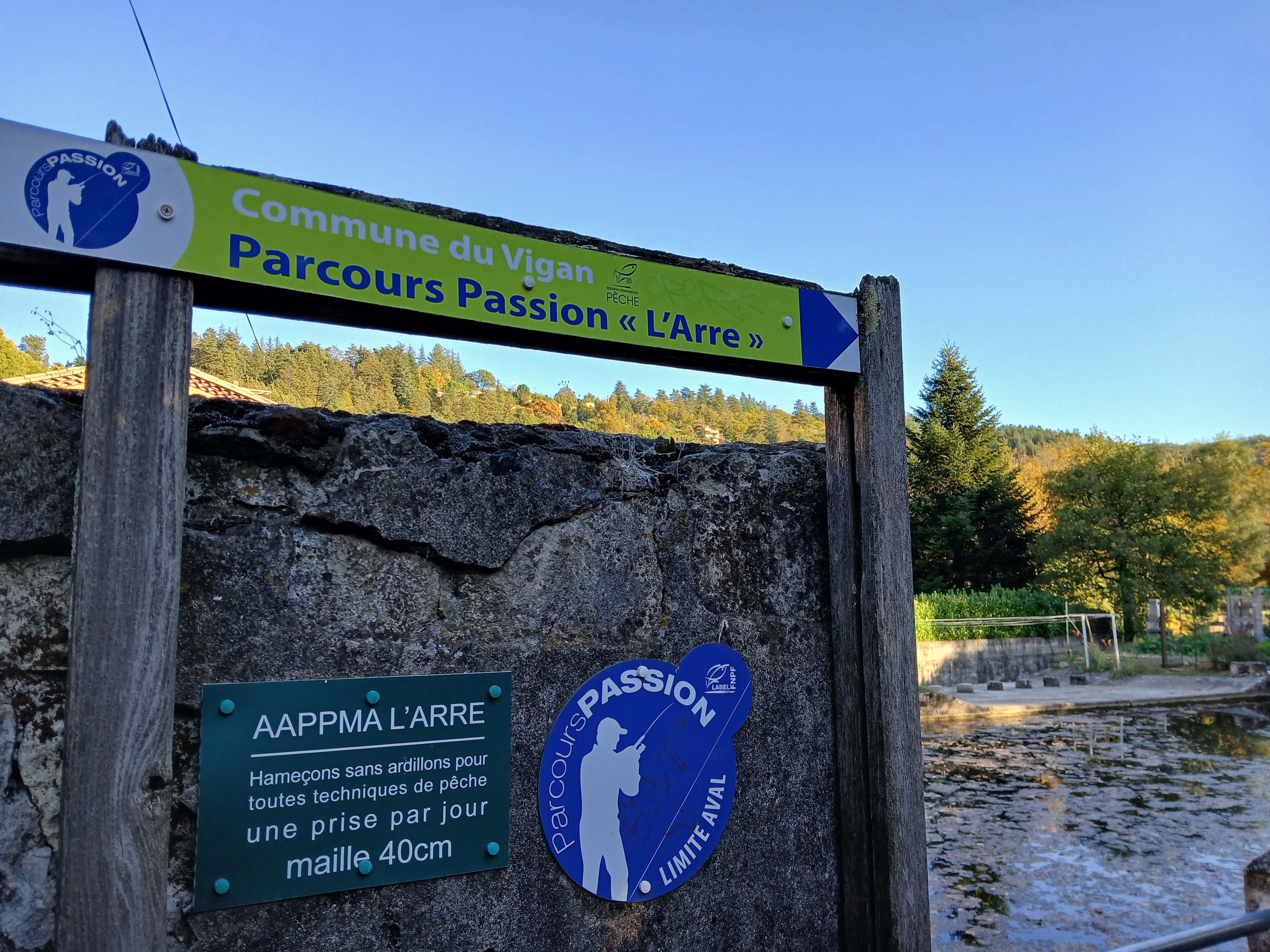 Le Vigan  (Gard), site de pêche, rivière de l'Arre