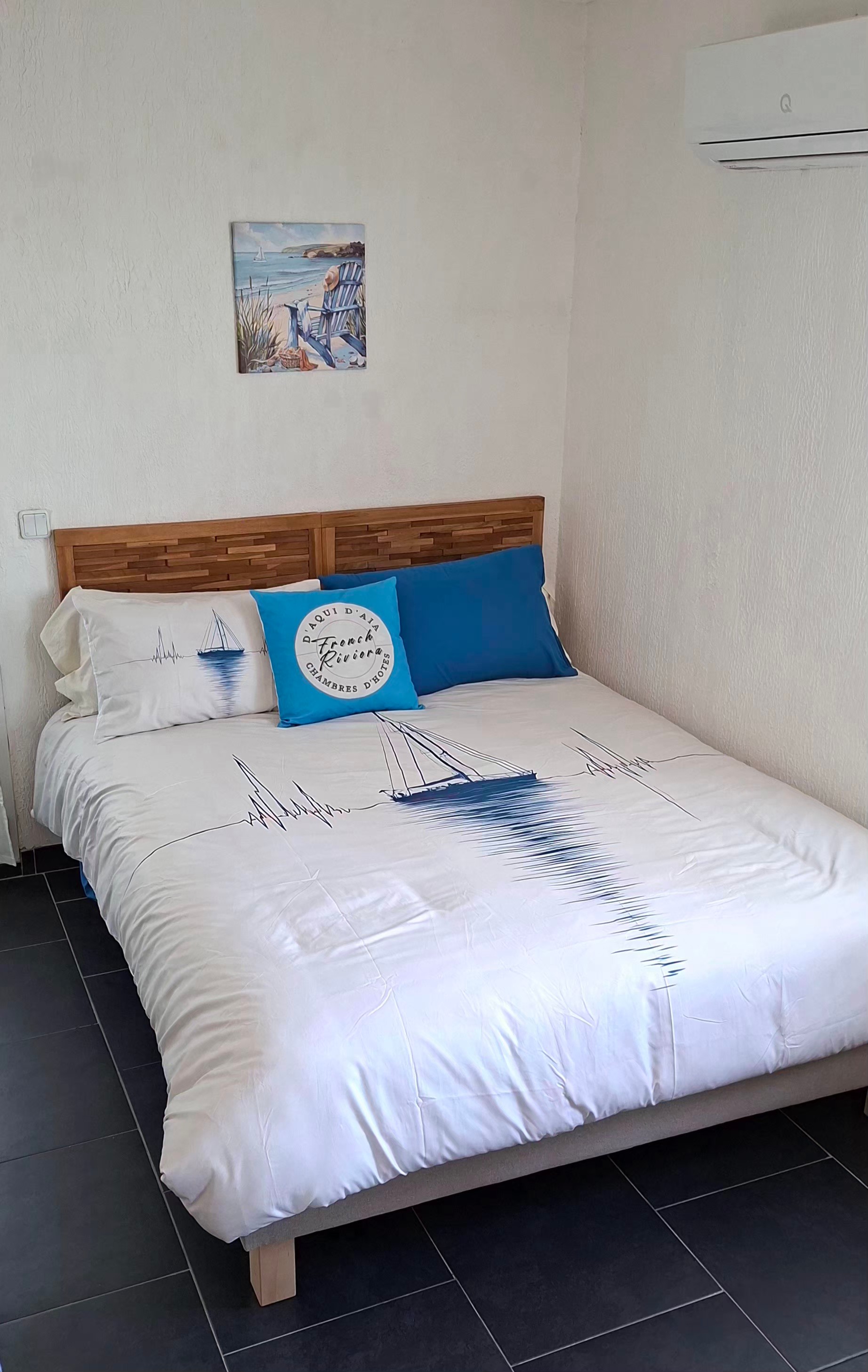 literie chambre Azur N°2