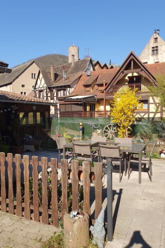 Terrasse avec vue château de Kaysersberg