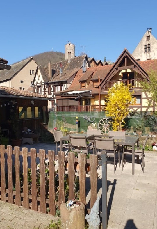 Terrasse avec vue château de Kaysersberg