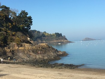 Notre petite plage : Port Briac face au Mont St Michel.