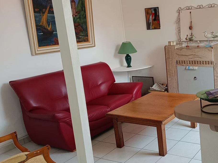 salon avec cheminée