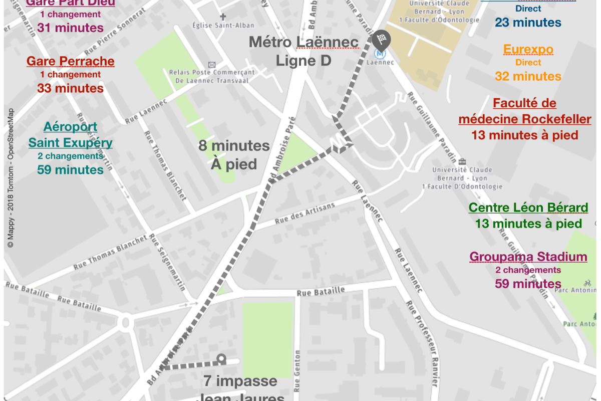 Plan d'accès métro Laennec