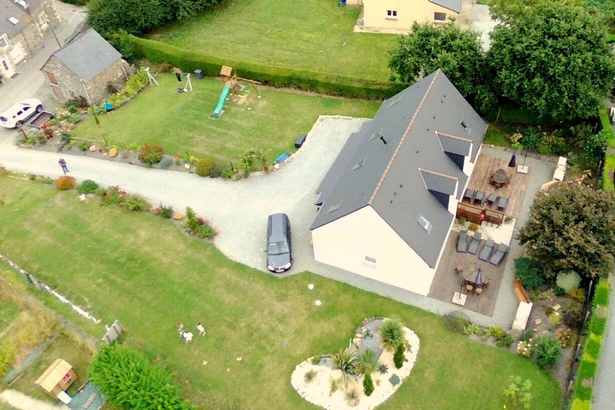 Vue aérienne du gîte