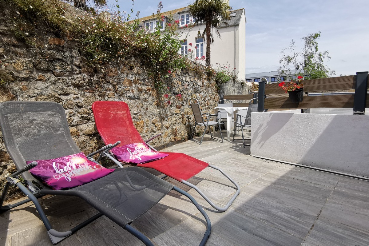Terrasse à l'étage de la maison