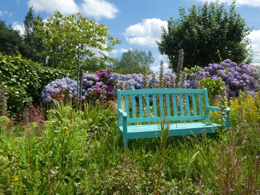 Espace fleuri devant le gîte