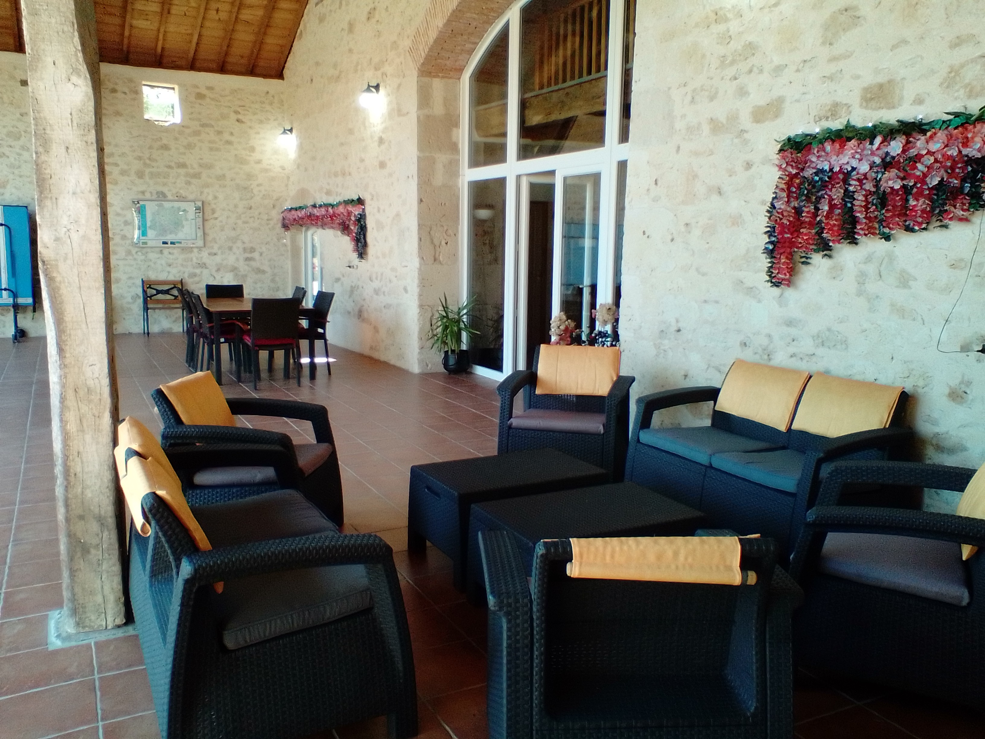seating area in the courtyard