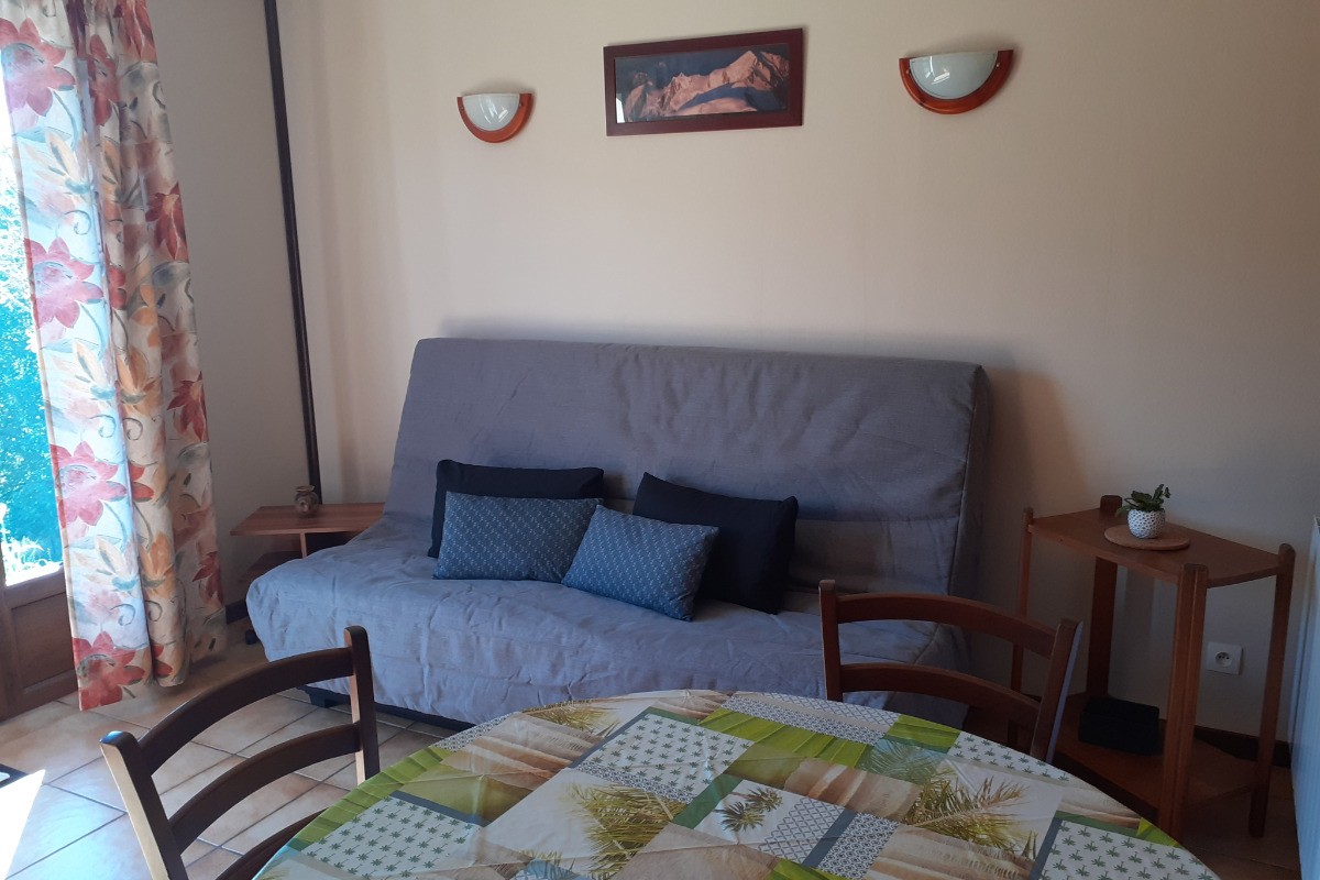 Living room with new sofa bed