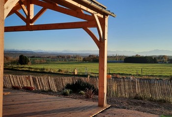 Duffort-Gers-Domaine de la Cambre-roulotte-camping à la ferme-nature-déconnexion-vue sur les Pyrénées