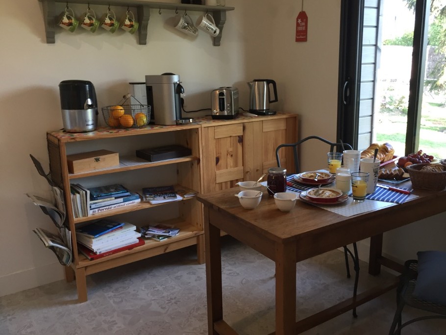 Petit déjeuner dans  la cuisne privative