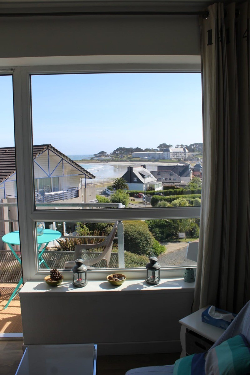 Appartement 2 pièces duplex vue mer à 50m de la plage de sable fin de Trestel, meublé de tourisme 3 étoiles, Trévou-Tréguignec, Côtes d'Armor - Bretagne - Vue du Salon
