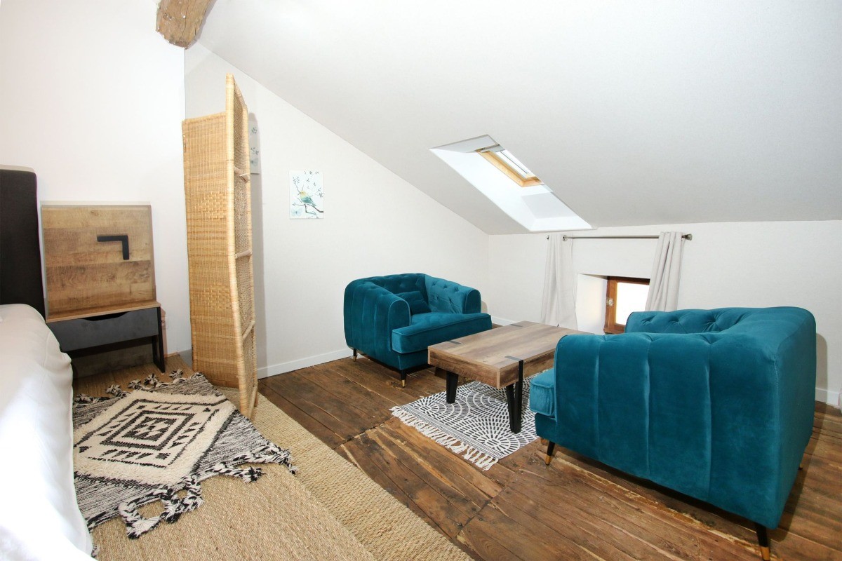 Coin salon cosy dans chambre