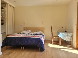 Palluel, Clévacances holiday let in Plourhan, living room with sleeping area featuring a 160 bed