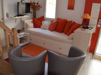 Espace salon - Maison Grise pour 5 personnes, proche plages, Meschers sur Gironde près de Royan