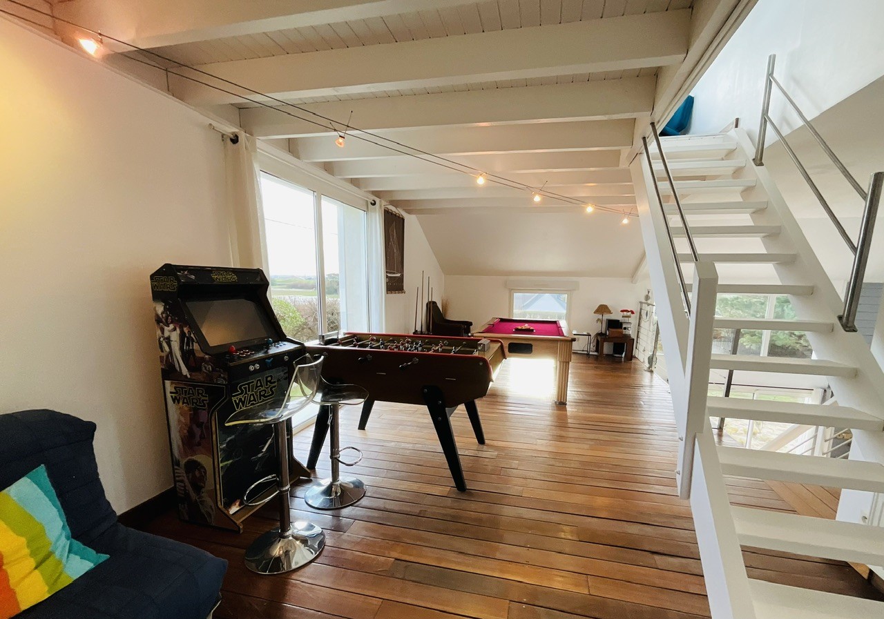 The games room in the upstairs lounge