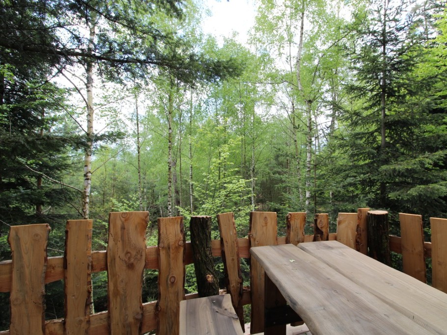 Terrasse, vue forêt - Galilée - Les Cabanes du Lac de Pierre Percée