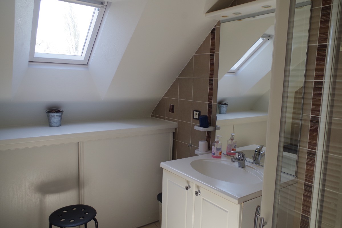 Salle d'eau sur palier commune aux chambres Rose et Bleu Canard - W.C. séparé