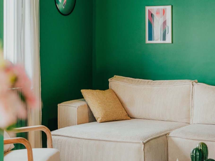 Salon indépendant et chaleureux avec TV