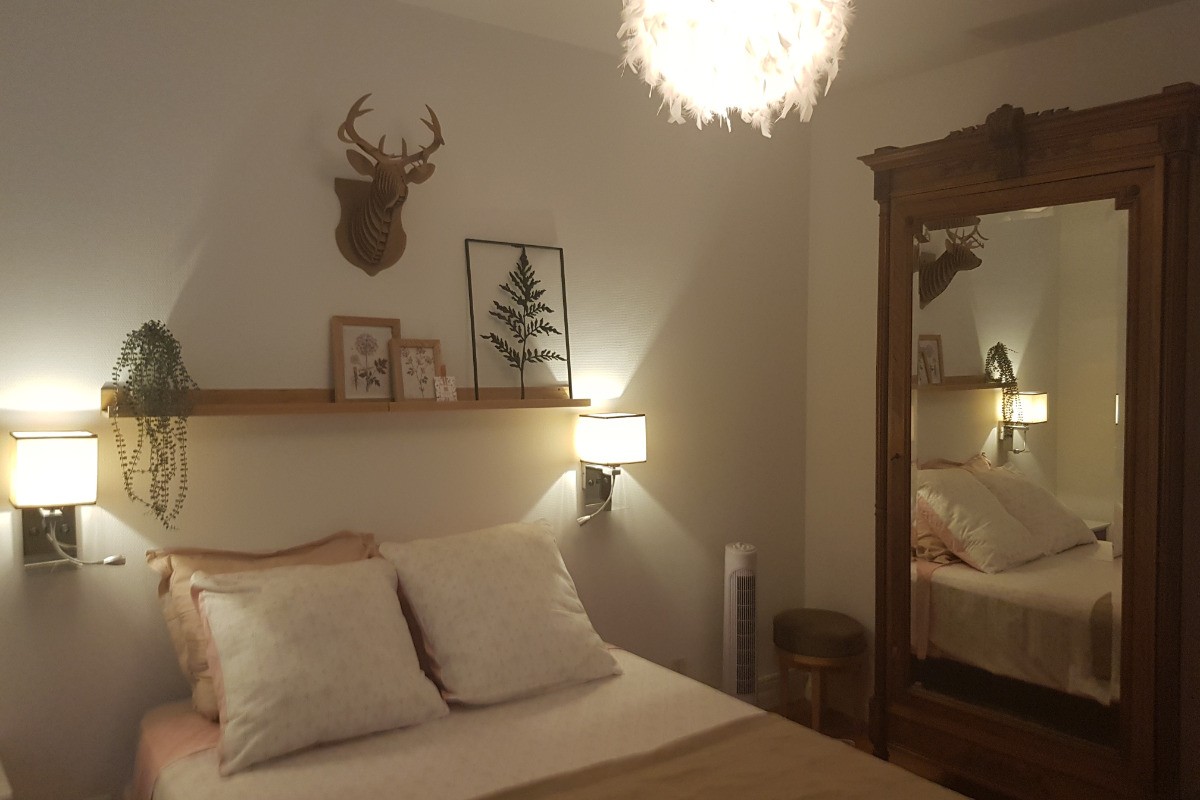 Chambre cerf  1 lit 140   Gite des tuileries GENAS
