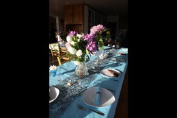 LASBLEIZ Location Plougrescant - espace séjour-salle à manger vue mer