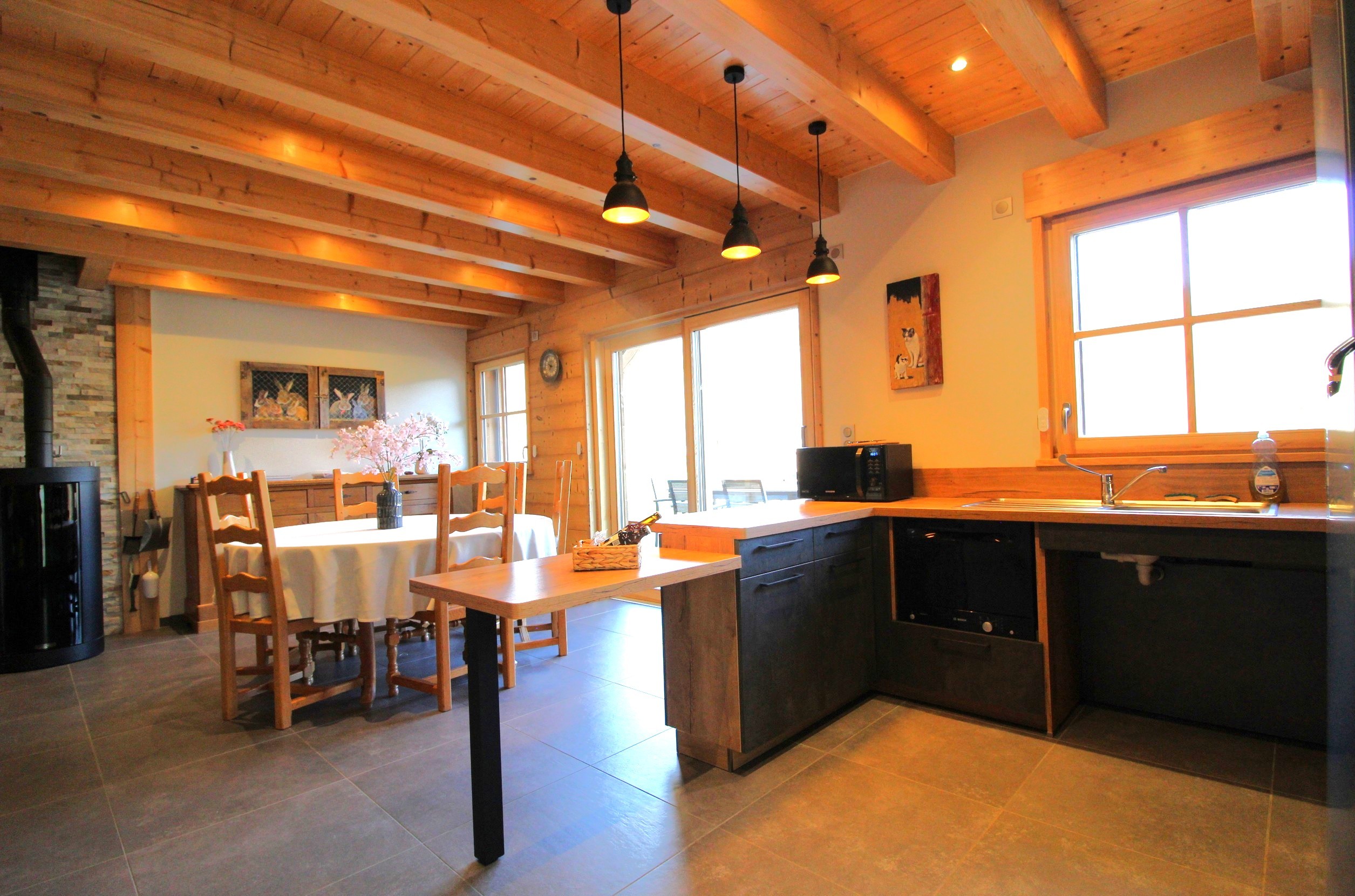 Cuisine - Chalet du Pré Temy, avec sauna et jeux extérieur