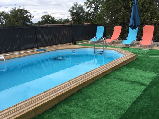 heated outdoor swimming pool Lacapelle Viescamp gîte