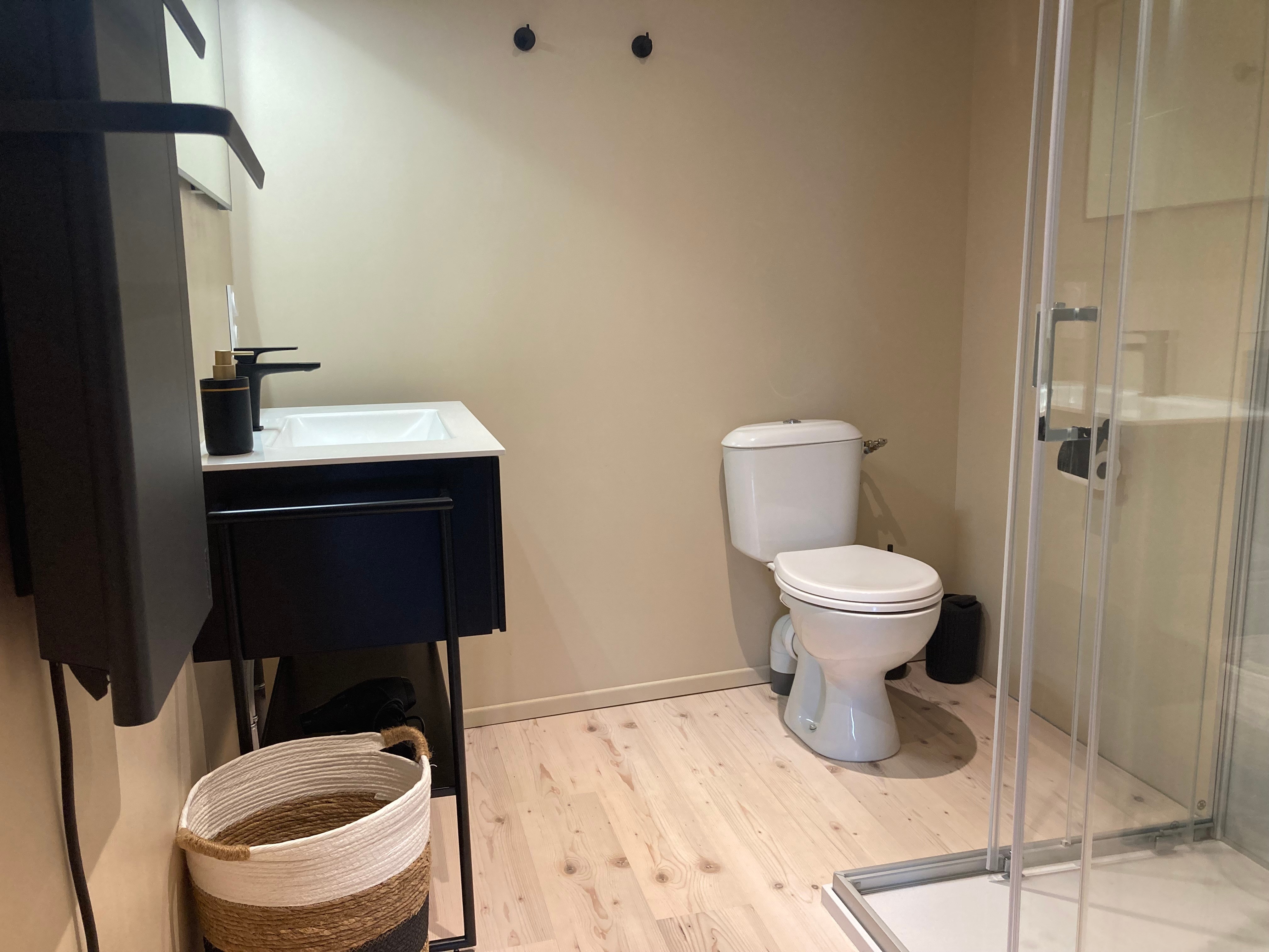 Salle d'eau et toillette communicants avec la Chambre Gédé