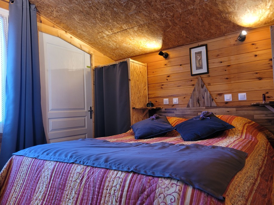 Espace chambre, Clévacances rental, Chalet Mimosas, Gite de Kerhars
