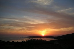 Coucher de soleil depuis la terrasse