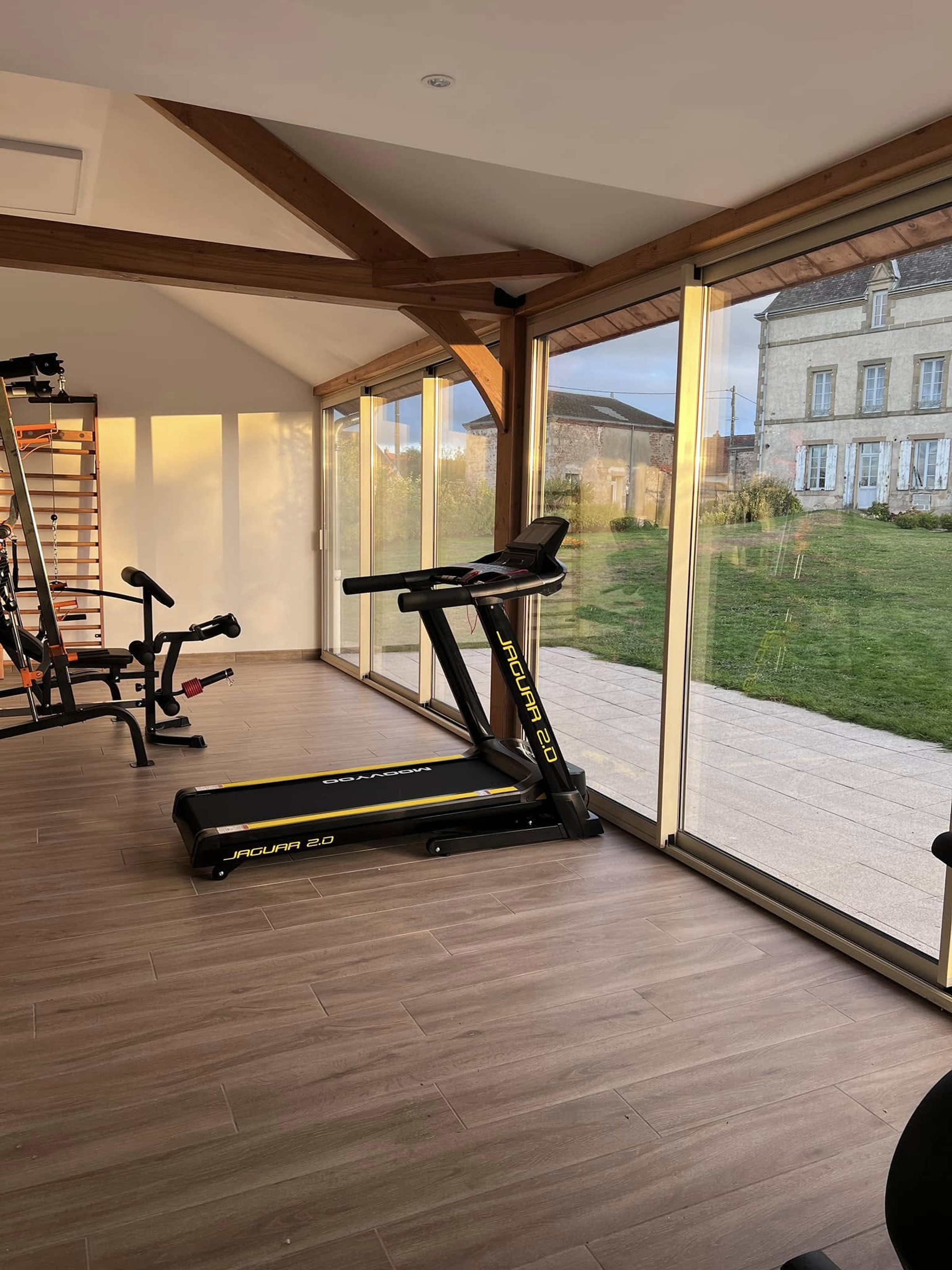 Gym with castle view