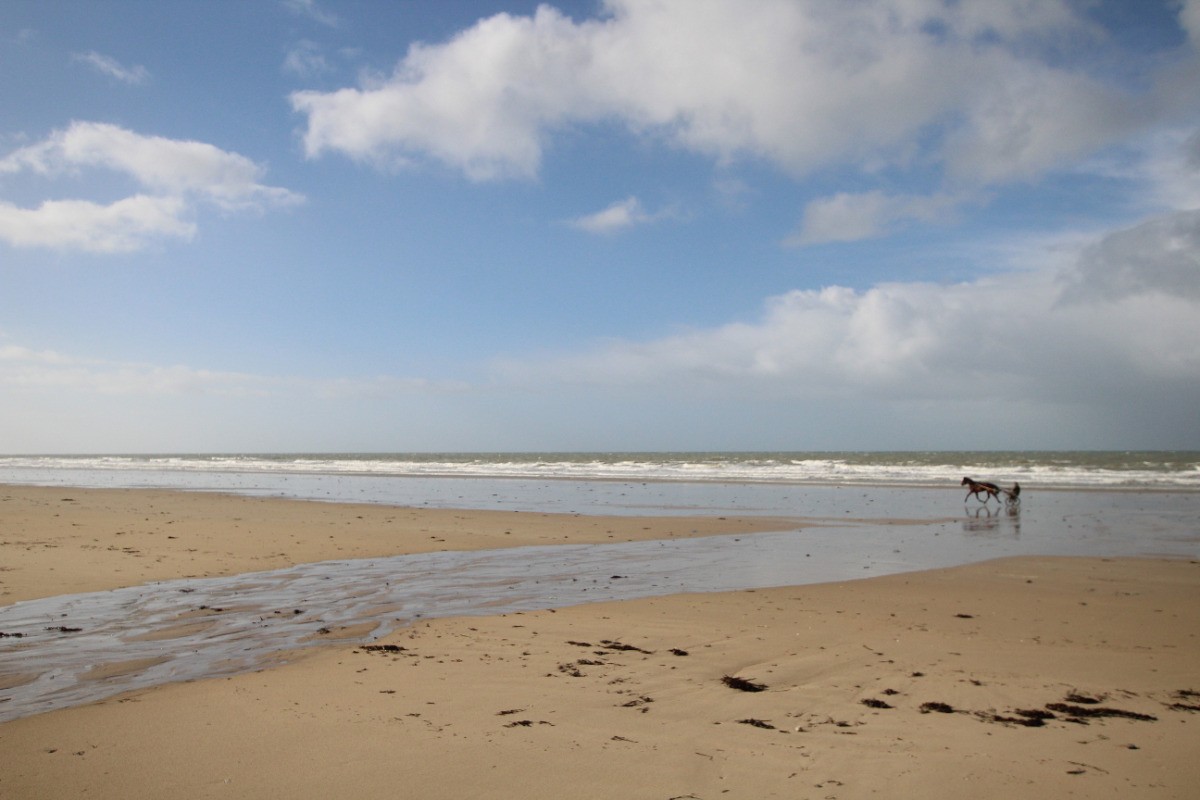 plage de Denneville à marée montante