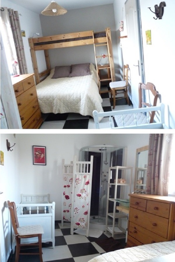 Chambre "Bonne Humeur" au RDC et sa salle d'eau