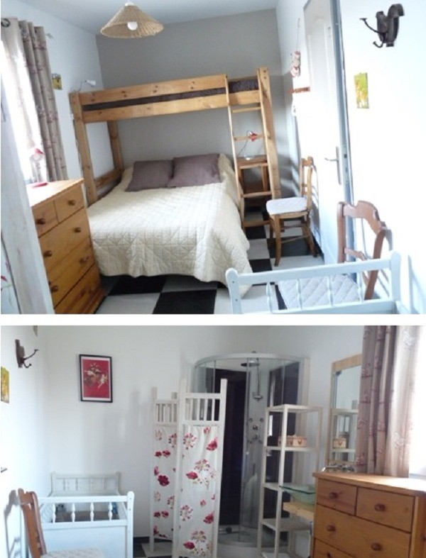 Chambre "Bonne Humeur" au RDC et sa salle d'eau