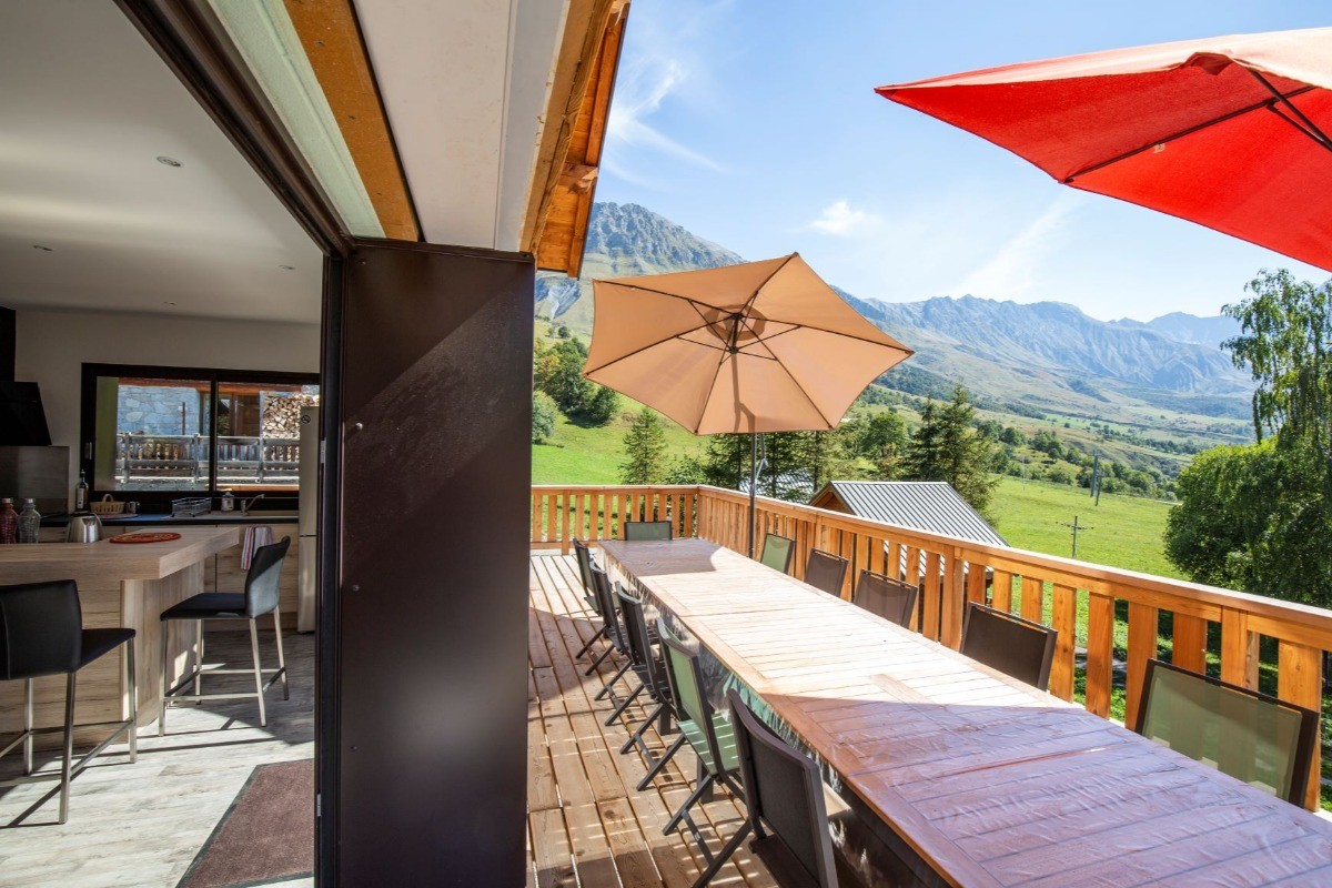 Vue terrasse Chalet Hygge - Albiez