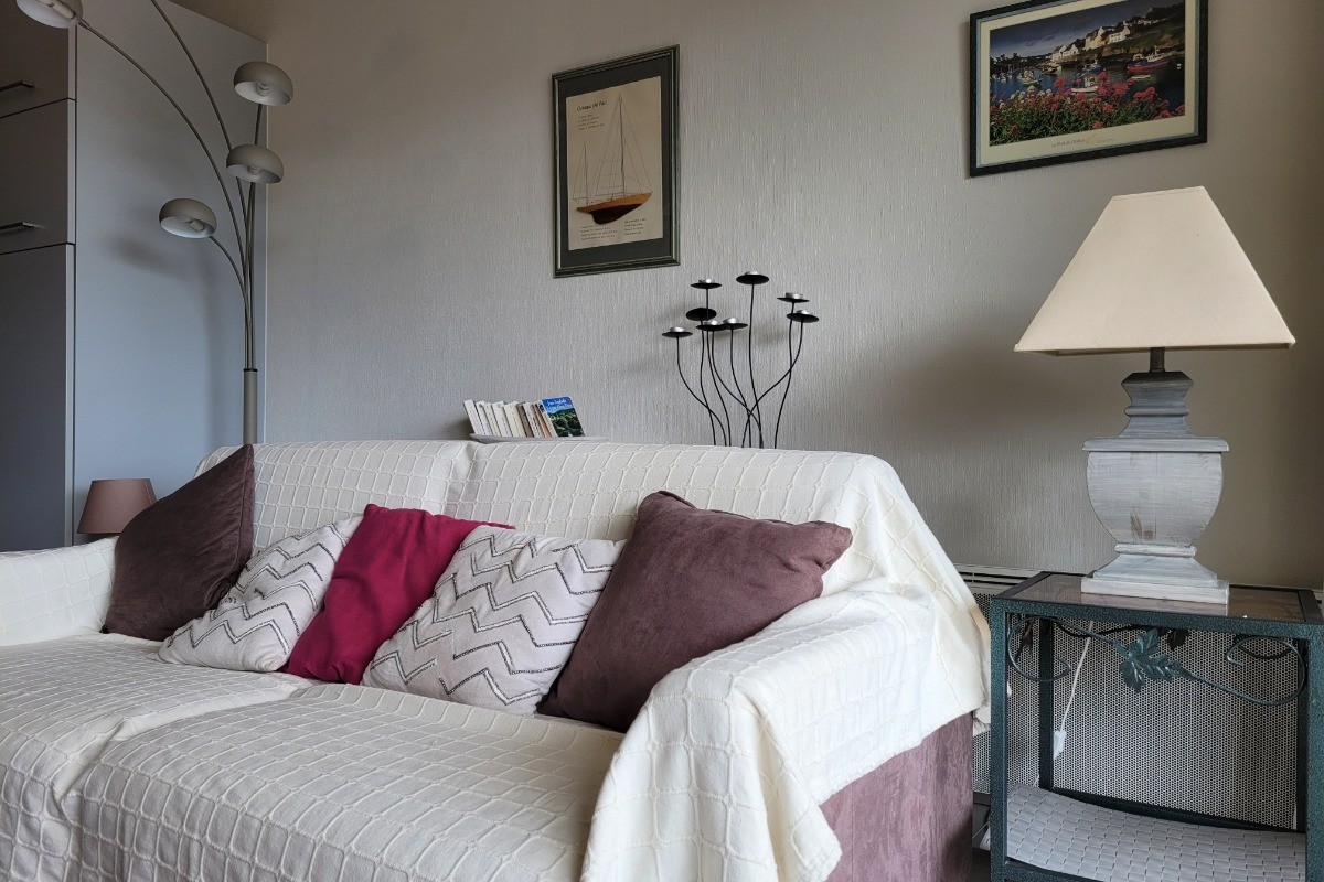 #Clévacances - APPARTEMENT 4 PERSONNES, VUE MER, exposition Sud/Sud/Est. SAINT QUAY PORTRIEUX COTES D'ARMOR BRETAGNE
