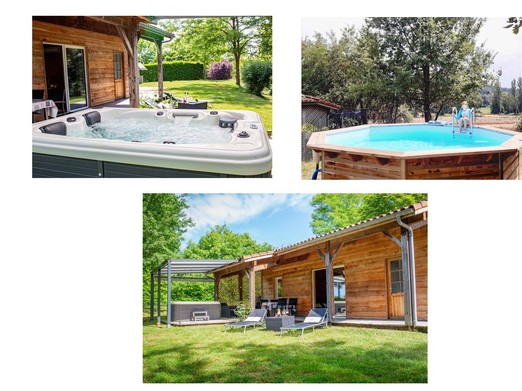 Chalet Cèdre avec piscine et spa jacuzzi privatifs