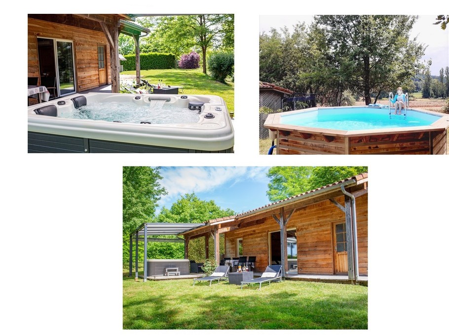 Chalet Cèdre avec piscine et spa jacuzzi privatifs