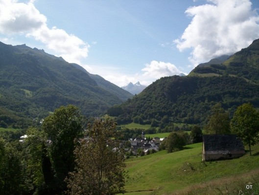 Vue sur les sommets depuis la terrasse