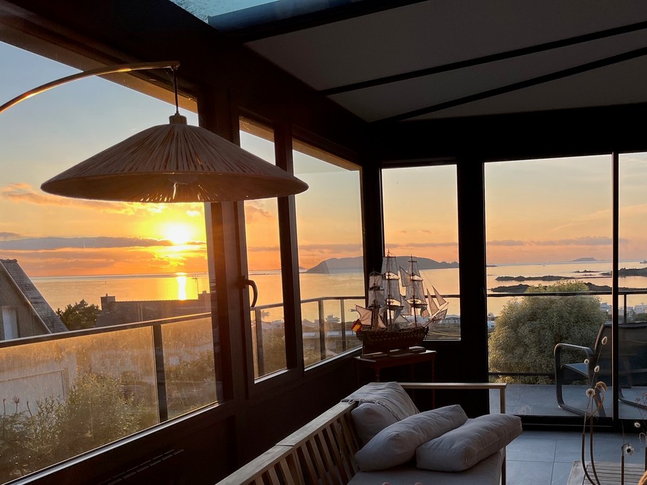 coucher soleil depuis le salon