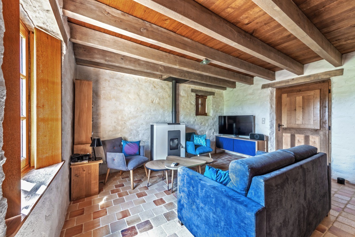 Salon avec le poêle à pellet