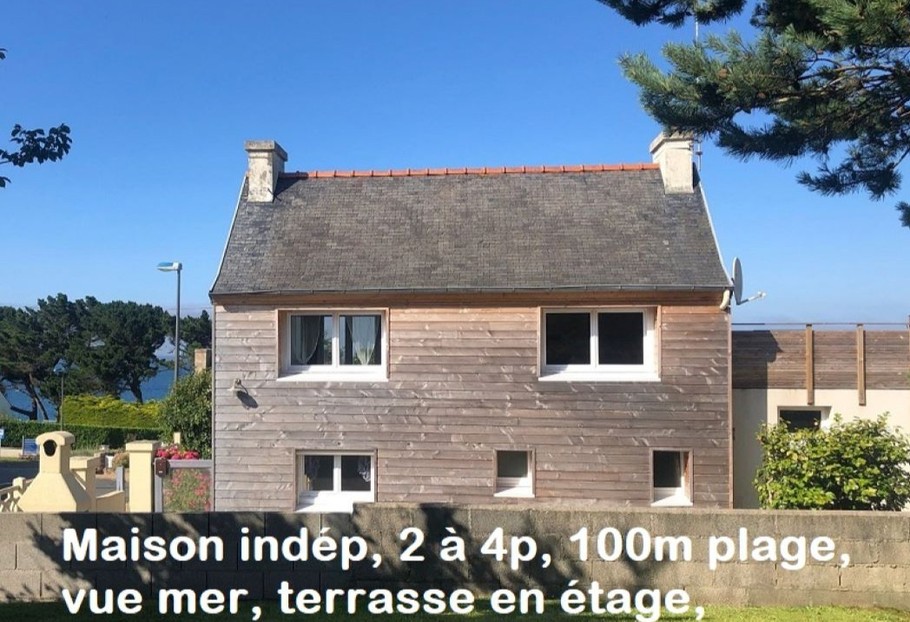 maison indép 100m plage , terrasse en hauteur vue mer à 180 degrés