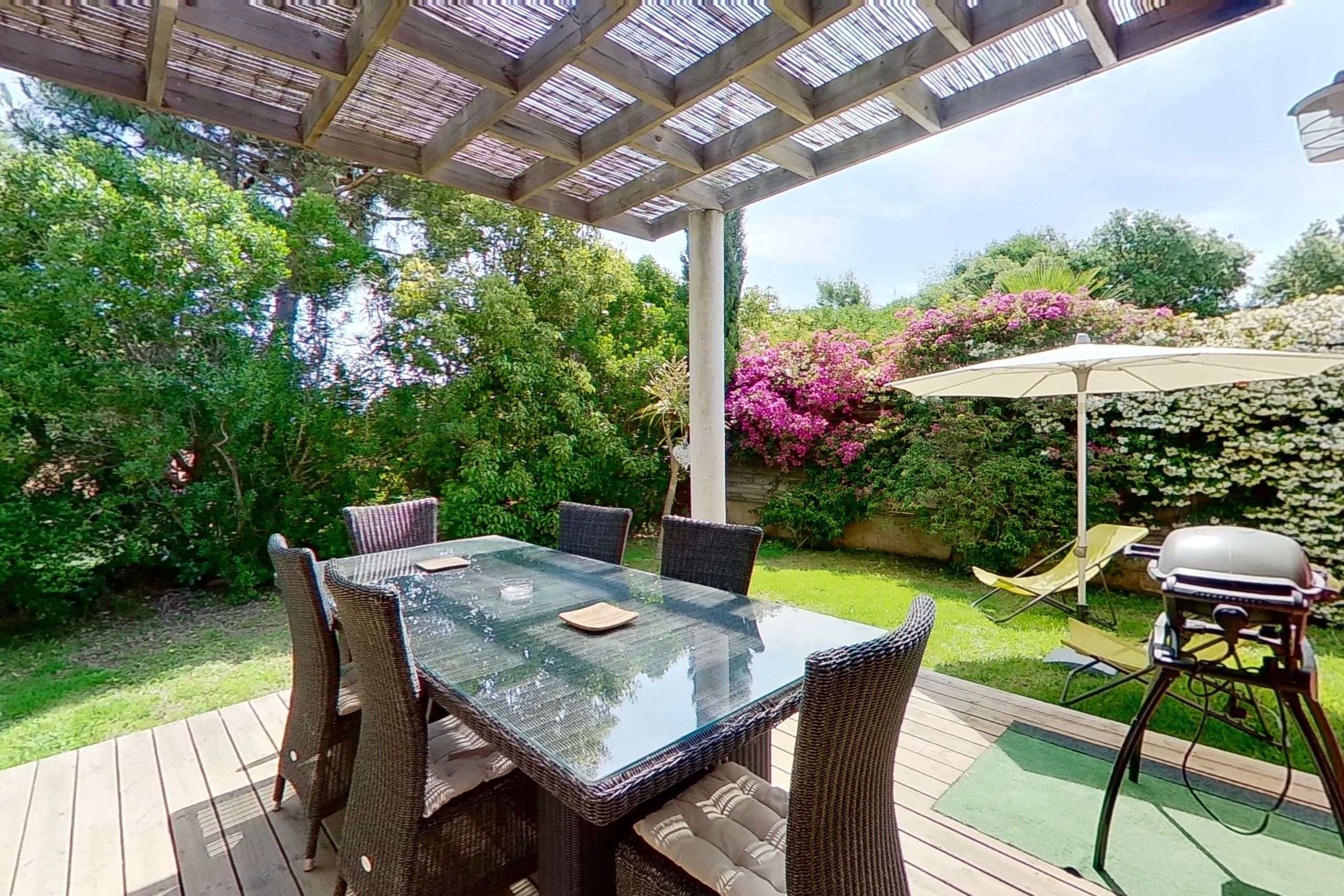 Dining terrace / garden with trees