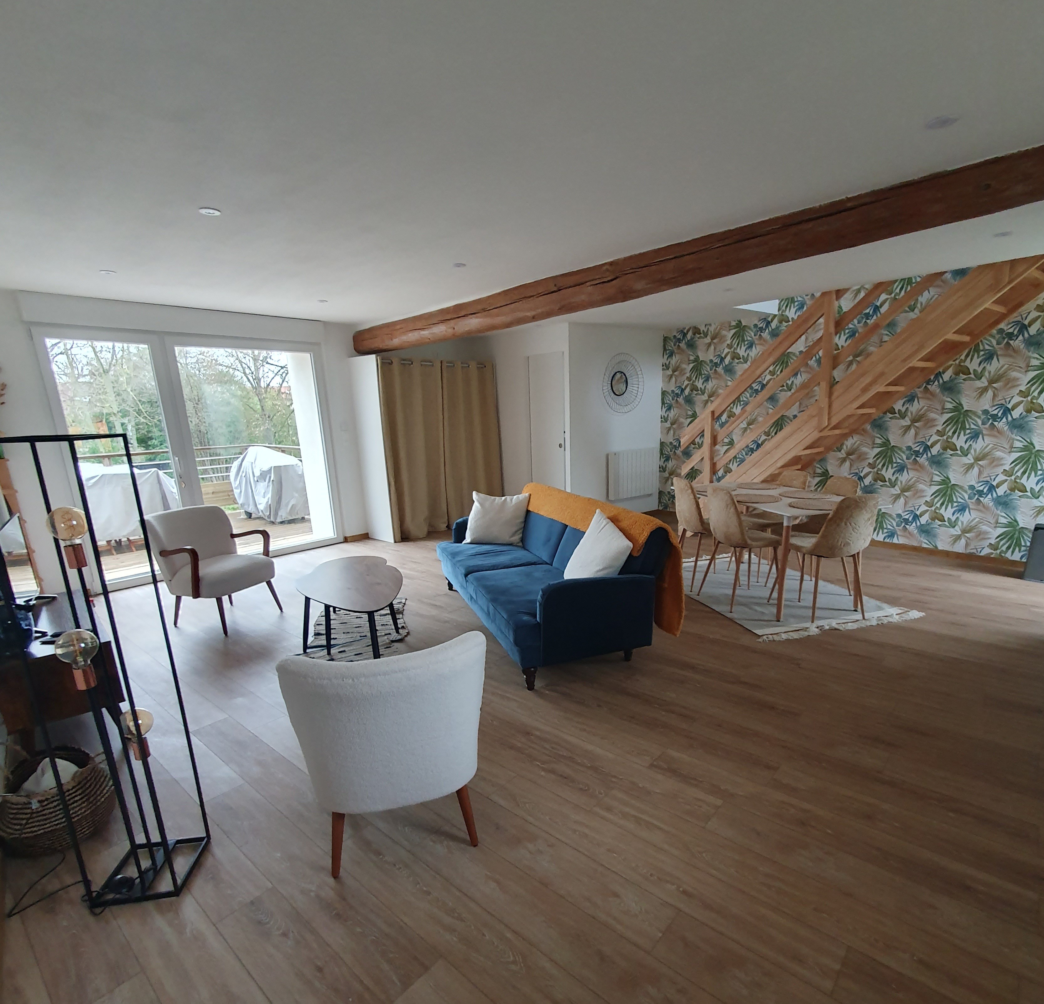 Living area - Gite les bords de l'Amezule, gite Bergamotte