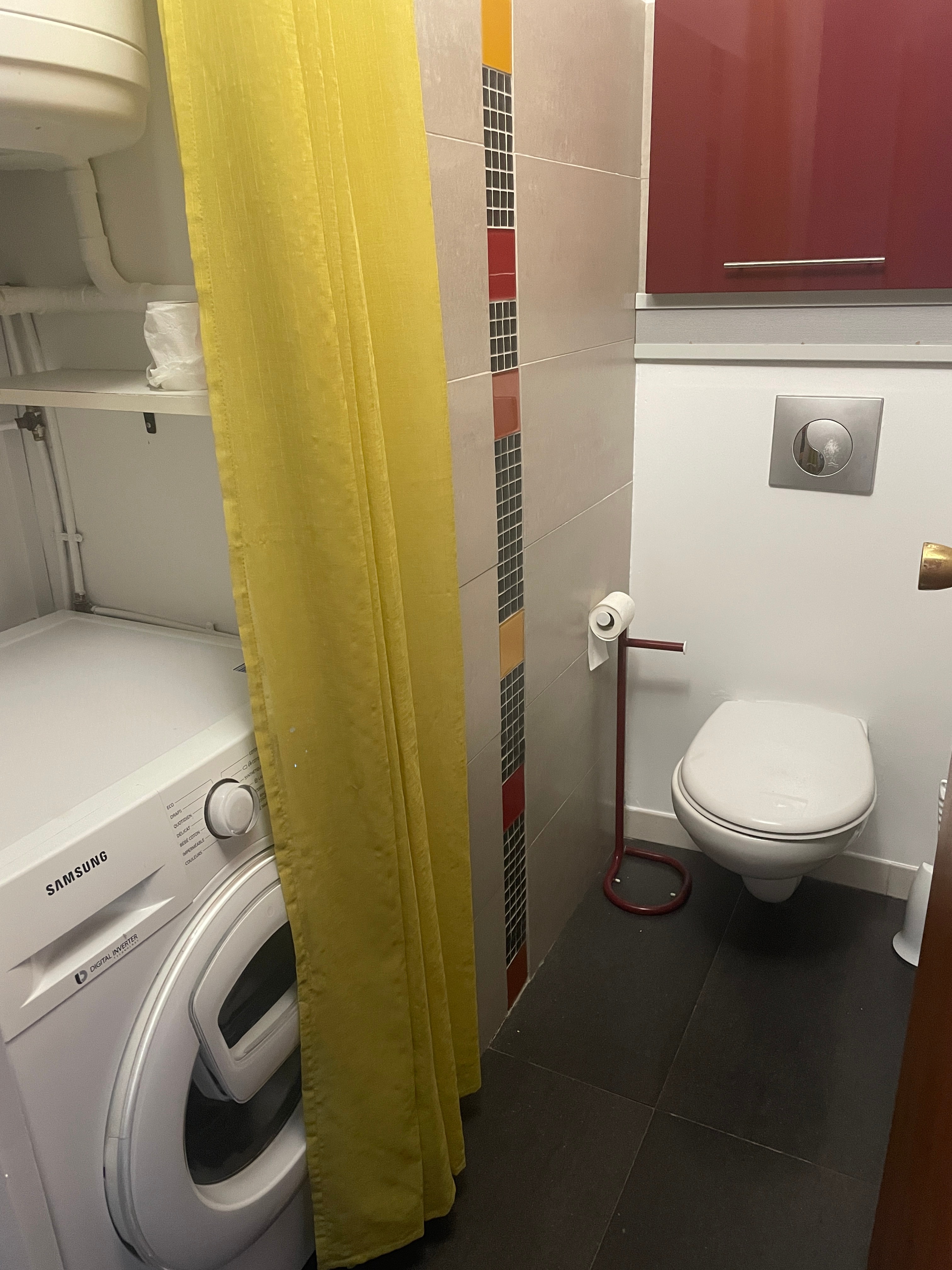 WC séparé suspendu et coin buanderie LL