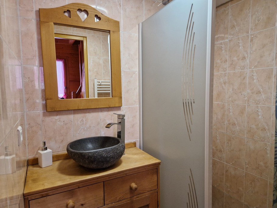 Salle d'eau - Chalet en bois tout confort aux Rouges-Eaux – Nature, jardin, randonnées Vosges