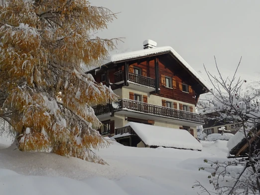 chalet " le grand nant" plein sud avec vue sur le village et la vallée qui va à ND de Bellecombe et Crest-Voland