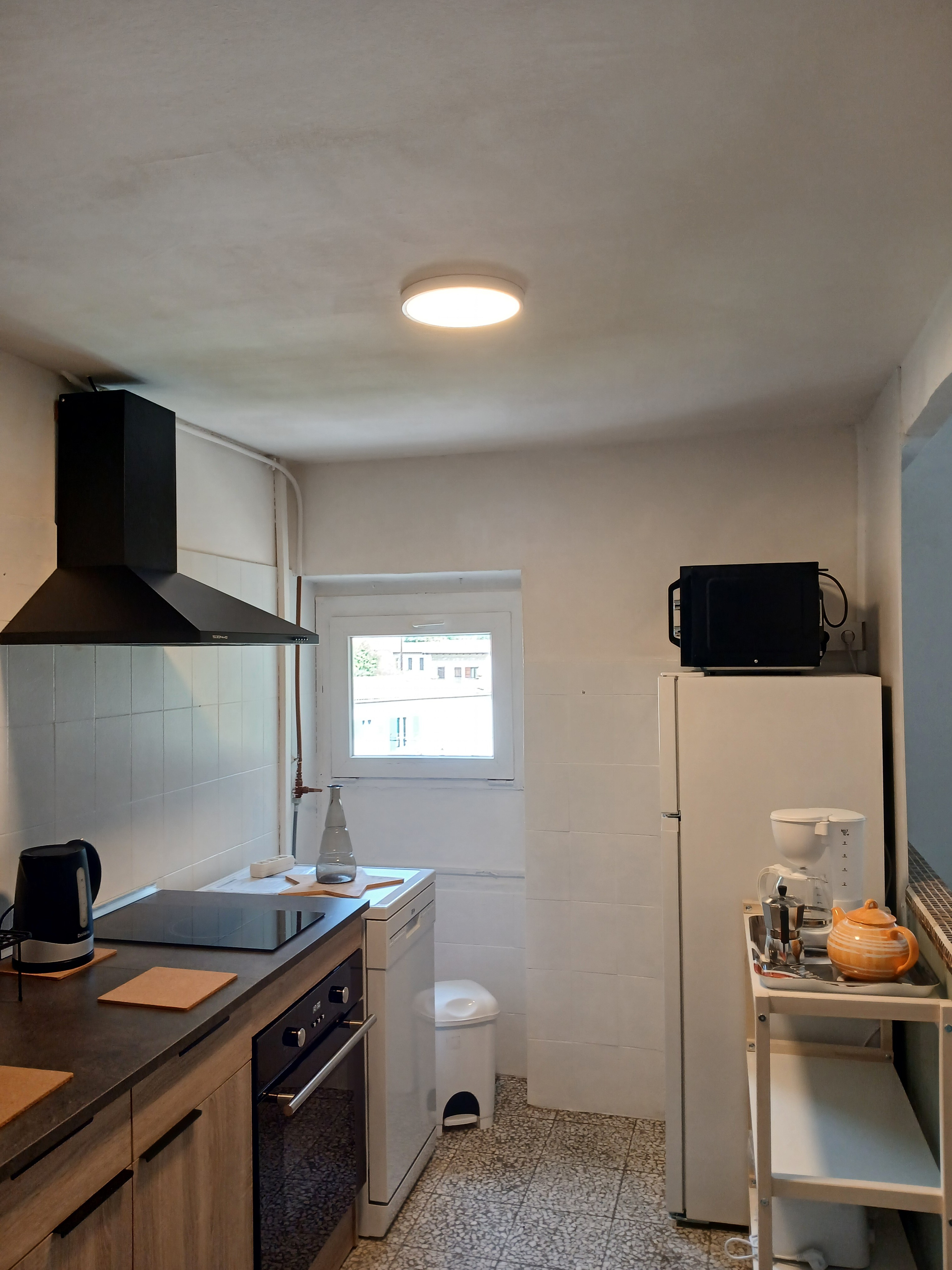 The kitchen area