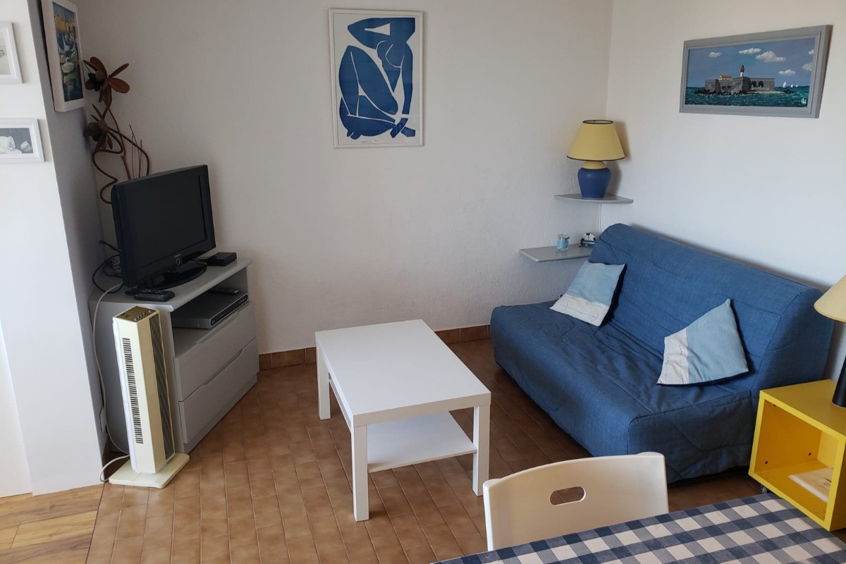 Lounge area with television