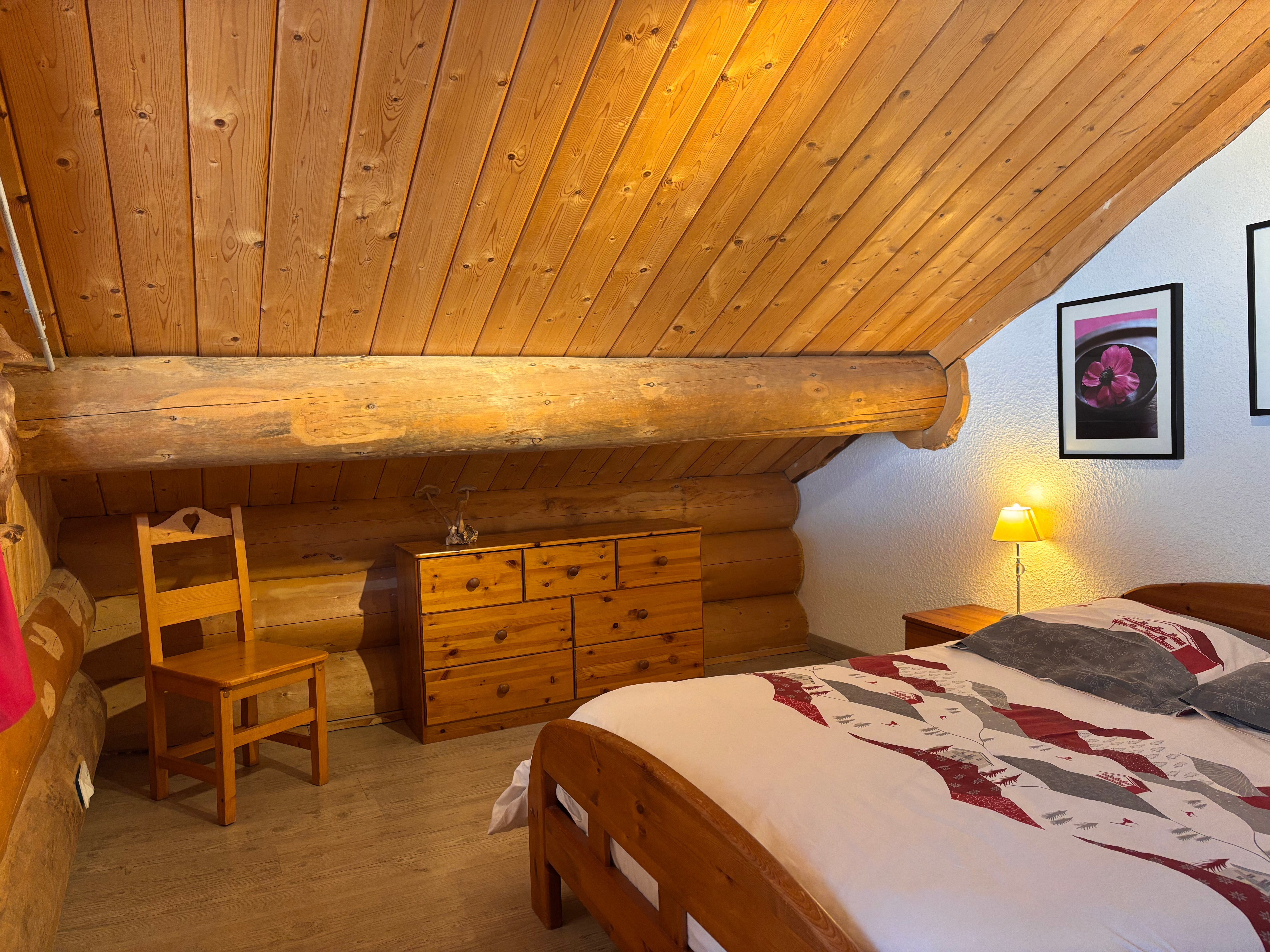 Chambre 3 avec balcon  - Le Chalet en rondins, La Bresse