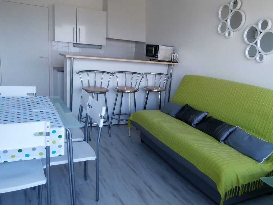 la vue du séjour avec son coin bar